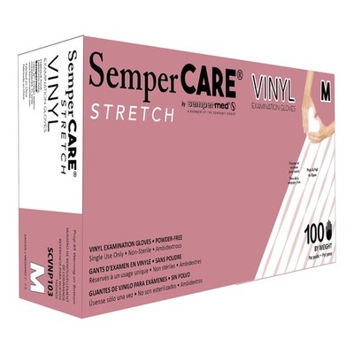 SemperCare  Vinyl Exam Glove, Medium, Ivory