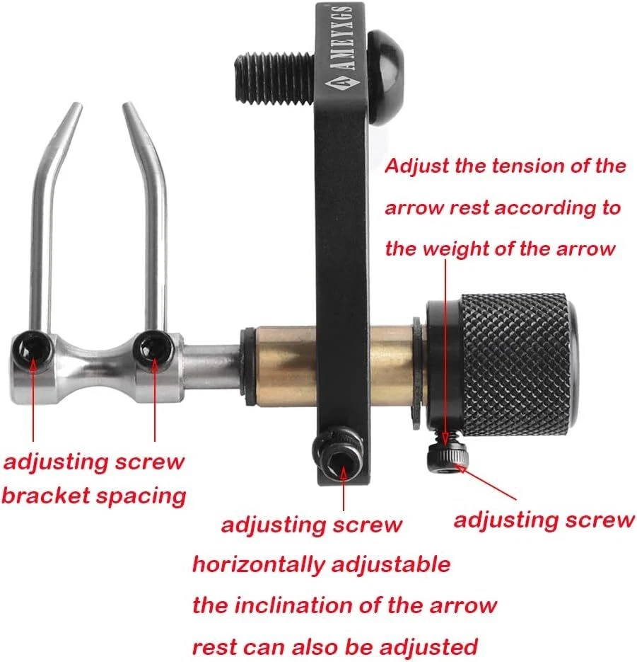 Archery Compound Bow Arrow Rest Adjustable Shooting Hunting Aluminum Alloy RH LH - Image 2 of 4