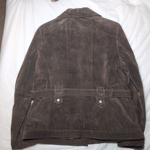 Chaqueta de Cuero Cerdo Genuino de C&A Yessica Talla Grande Marrón Abotonada con Cinturón - Imagen 6 de 18