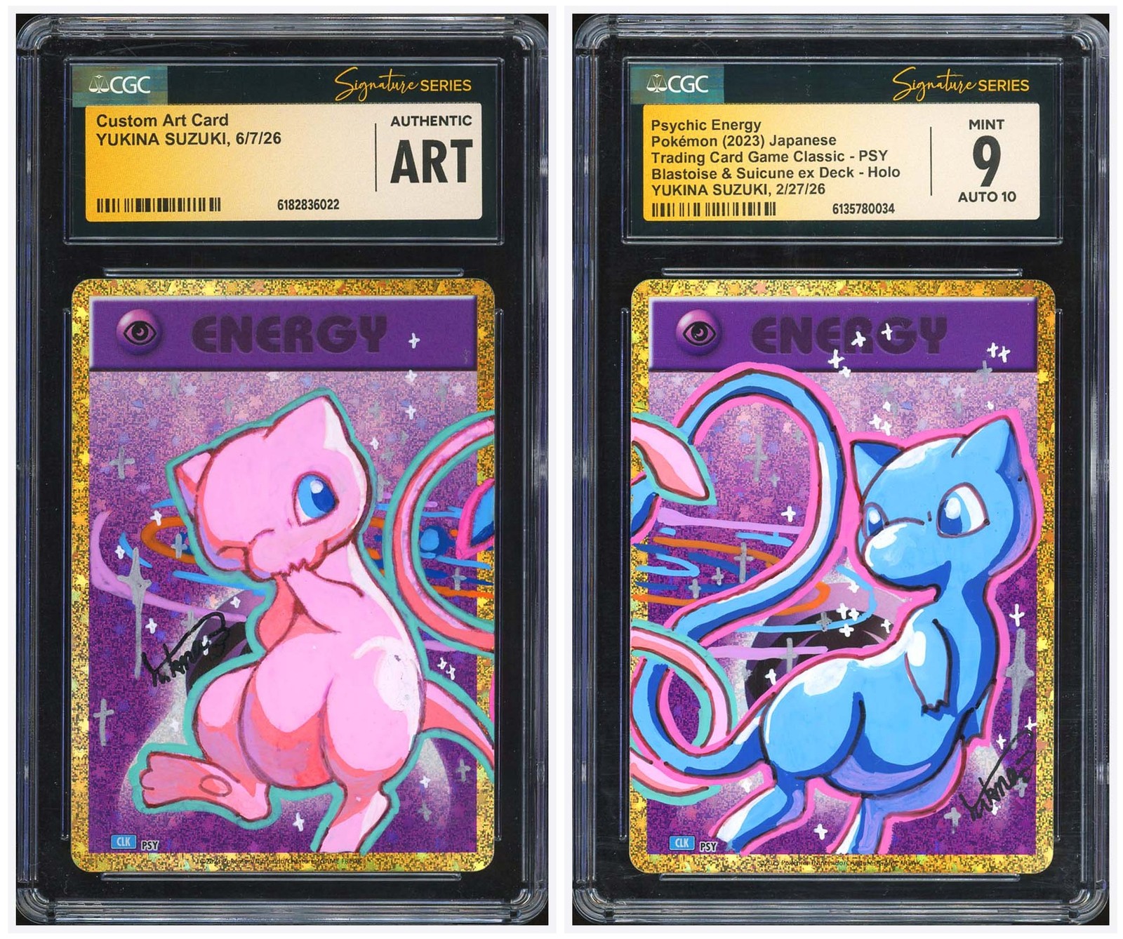 Pokemon CGC AUTO*2 AUTH Psychic Energy Mew YUKINA SUZUKI 2023 #PSY CLK JPN