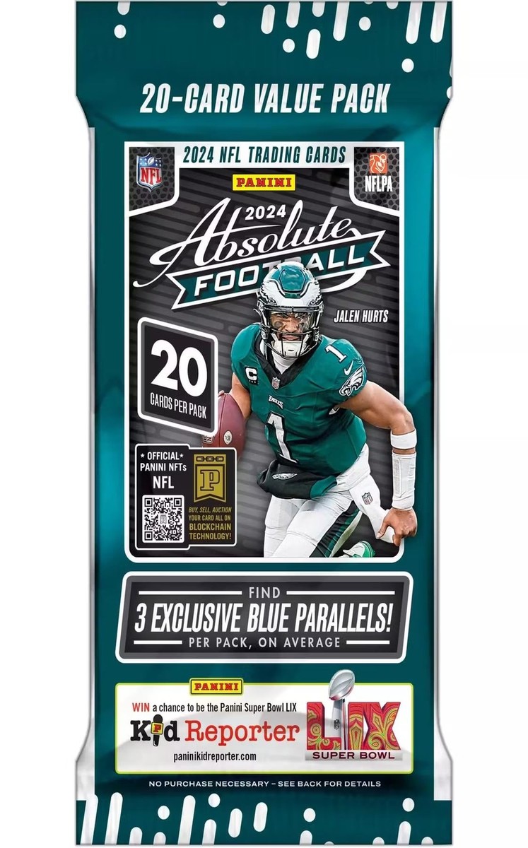 2024 Absolute Football Trading Cards Pack 20 Cards With Blue