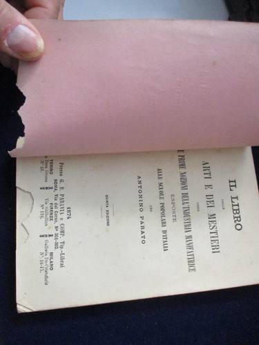 IL LIBRO DELLE ARTI E DEI MESTIERI di A. PARATO - PARAVIA 1874 - Foto 3 di 5
