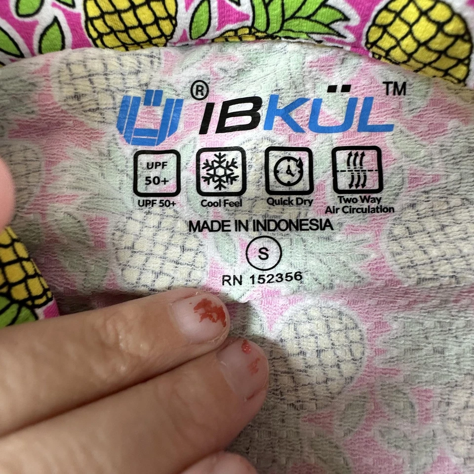 IBKUL Shirt Womens Small Pink Pineapple Print UPF 50 Quarter Zip Golf Top Mesh - Image 4 of 4