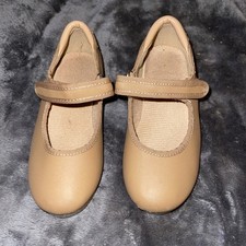 SO DANCA Tan Leather Tap Shoes Girls Size 10.5 Strap Toddler Dance Shoes