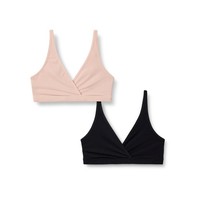 Amazon Essentials Damen Still-Schlaf-Bh 2Er-Pack Helles BlüTenblatt/Schwarz