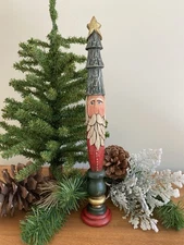 Tree Hat Pencil Santa by Whispering Pines Carving
