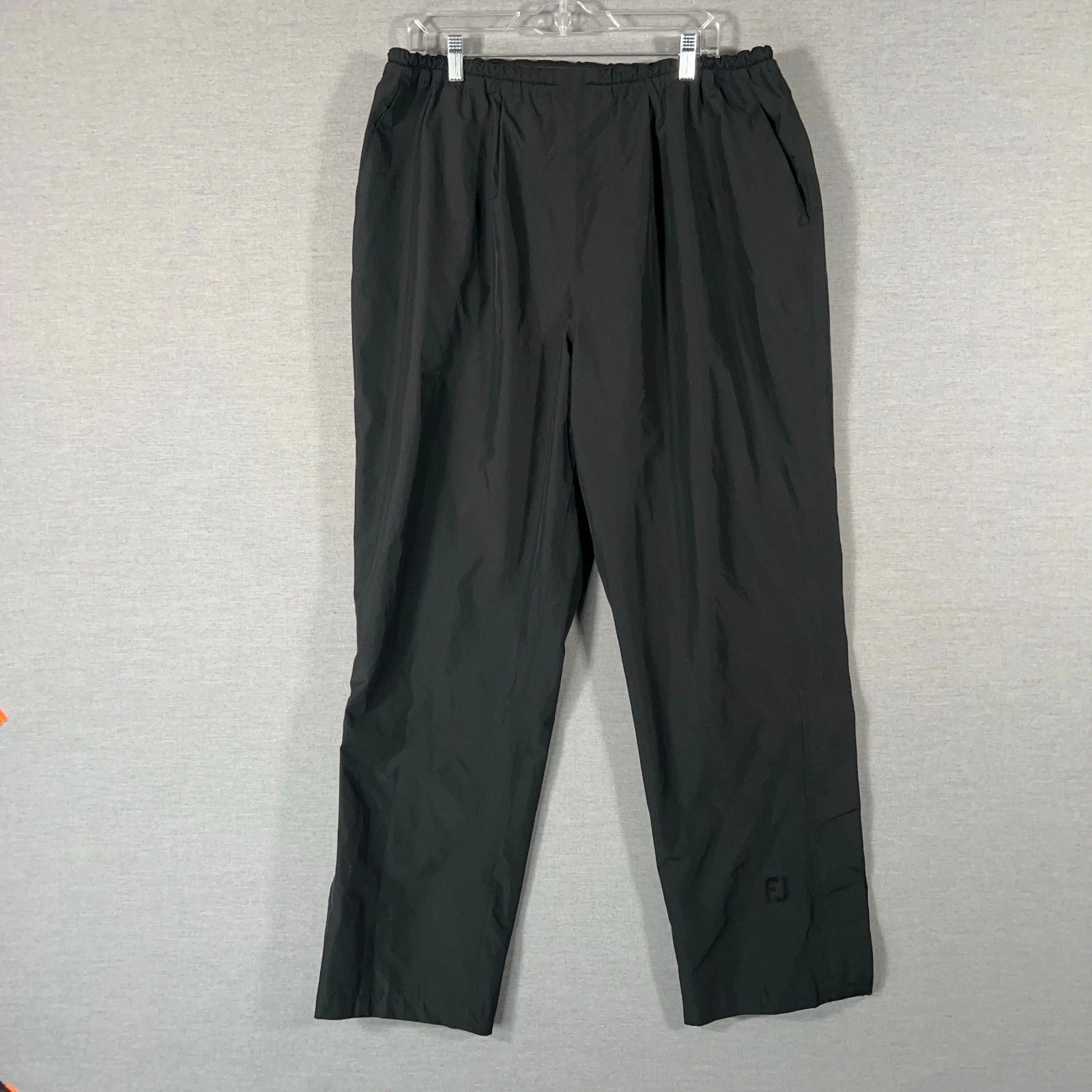 Footjoy Dryjoys Pants Mens Large Black Waterproof Golf Zip Cuffs Performance