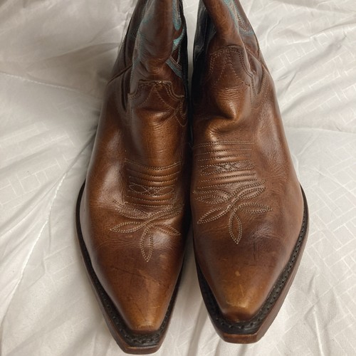 Justin L4331 Ladies Fashion Boot w/ Saddle Torino Leather Snip Toe Size 6.5 B - Picture 4 of 8