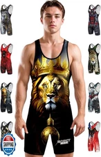Exxact Sports Sublimated Men's Wrestling Singlet, High-Performance Powerlifti