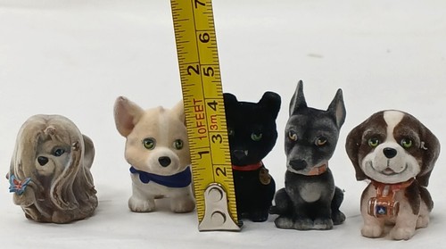 5 Welpen in meiner Tasche süße Mini beflockte Hundefiguren ausdrucksstark #D-23 - Bild 2 von 17