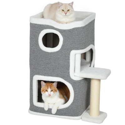 PawHut 75 cm Cat Tree Cat Condo for Indoor Cats with Scratching Post