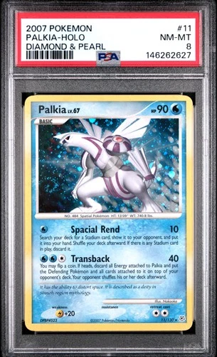 2007 POKEMON DIAMOND & PEARL #11 PALKIA-HOLO PSA 8