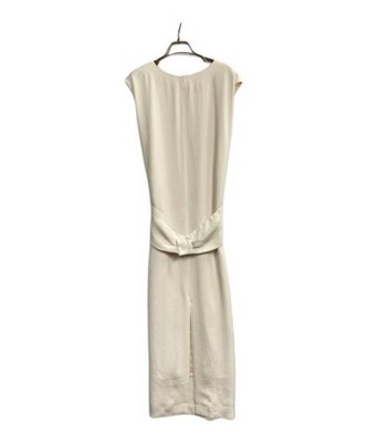 allureville                    Full Dull Acetate Waist Twist Dress ivory 2022201