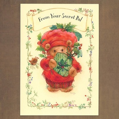 Unused Vintage MARY HAMILTON Hallmark Holidays Card from Secret Pal, Teddy Bear