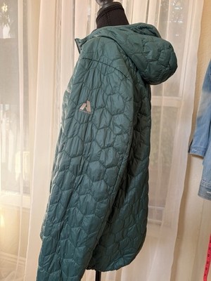 Eddie Bauer Green Quilted Puffer Jacket First Ascent Hooded Men's TM, Mid-Length