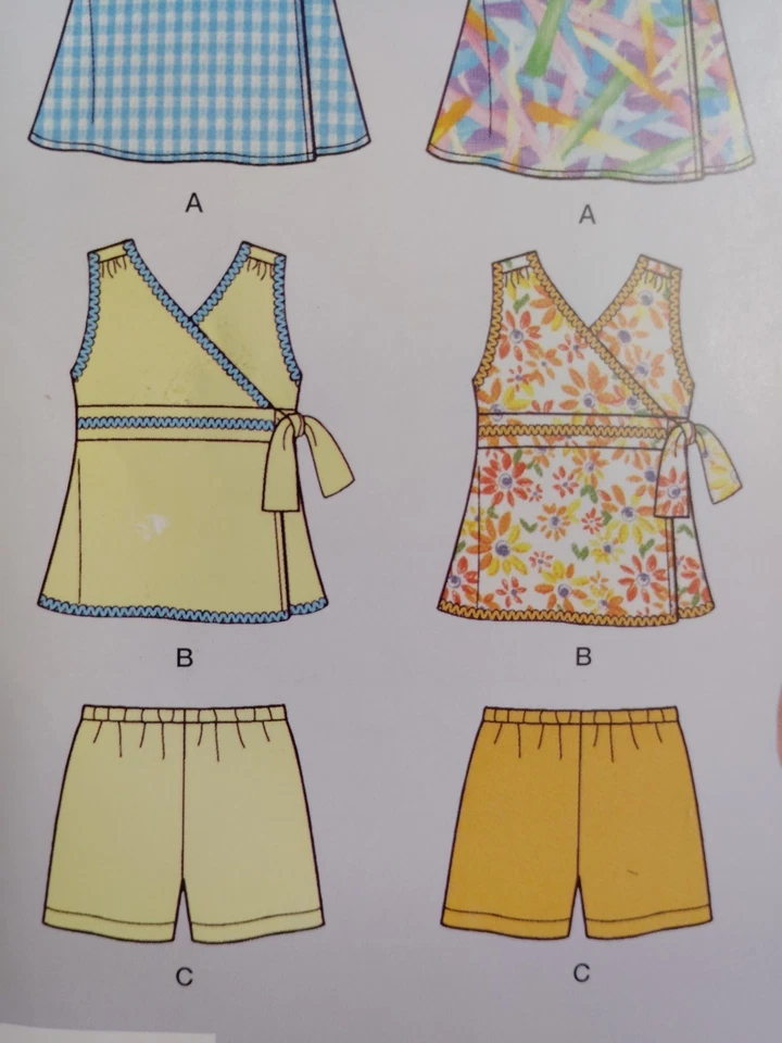 Dress Shorts Shirt Girls 3 4 5 6 7 8 Simplicity E2039 2039 Sewing Pattern Summer - Image 4 of 4