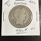 1907 Denver Barber Half Dollar Silver 50C Business Strike US Coin