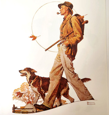 A Walk In The Country Norman Rockwell Vintage 1990 Double Sided Book Print