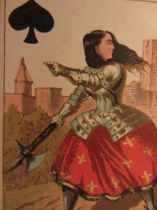 Genuine1870-Transformation-Playing-Card-Fromann-amp-Bunte-Queen-of-Spades-Single