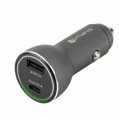 USB-C Fast Charging iPhone Car Charger 36W USB-C + USB