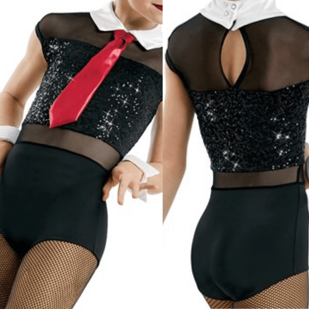 WEISSMAN Dance Costume sequin red tie Steppin' Ou… - image 1