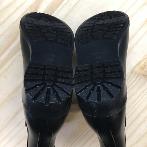 A New Day Boots Womens 8 Chelsea Rain Booties Black Faux Leather Pull On Cuban - Picture 8 of 15