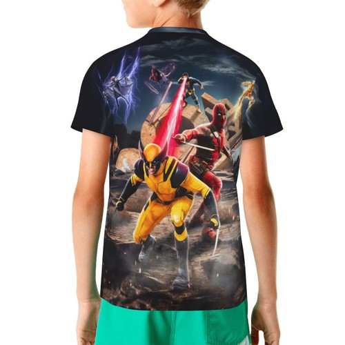Deadpool Movie Superhero Kids T-Shirts Novelty Casual Short Sleeve Tee Tops Gift - Picture 2 of 45