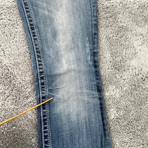 Jean femme Miss Me 27 bleu croix ailée denim coton stretch perles strass - Photo 5/12