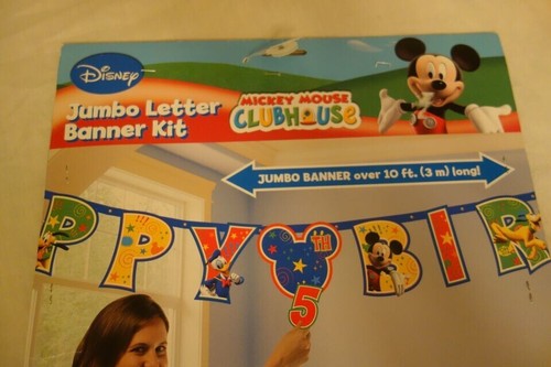 Disney Mickey Mouse Birthday Party Jumbo Letter Banner Kit 10 ft long Decoration - Picture 2 of 4
