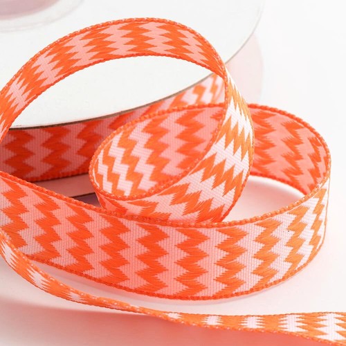 Gift Wrapping Ribbon - Zig Zag/ Chevron Design Double Sided 15mm, Cut Lengths - Picture 9 of 12