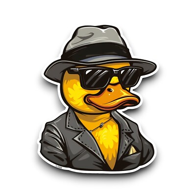 Funny Rubber Duck Gangster V3 Vinyl Sticker Decal Car Window