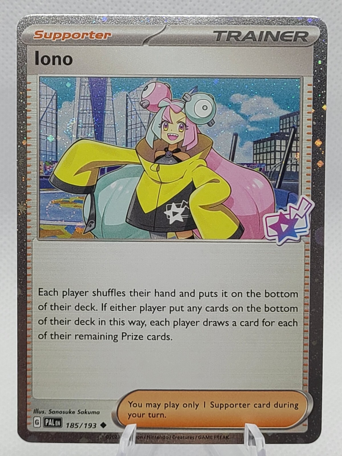 Iono 185/193 Cosmos Holo Promo Scarlet & Violet Paldea Evolved Pokemon TCG NM