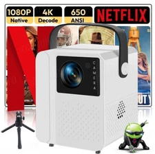 4K Portable Projector 5G WiFi Bluetooth Movie Home Theater Android 11 Netflix