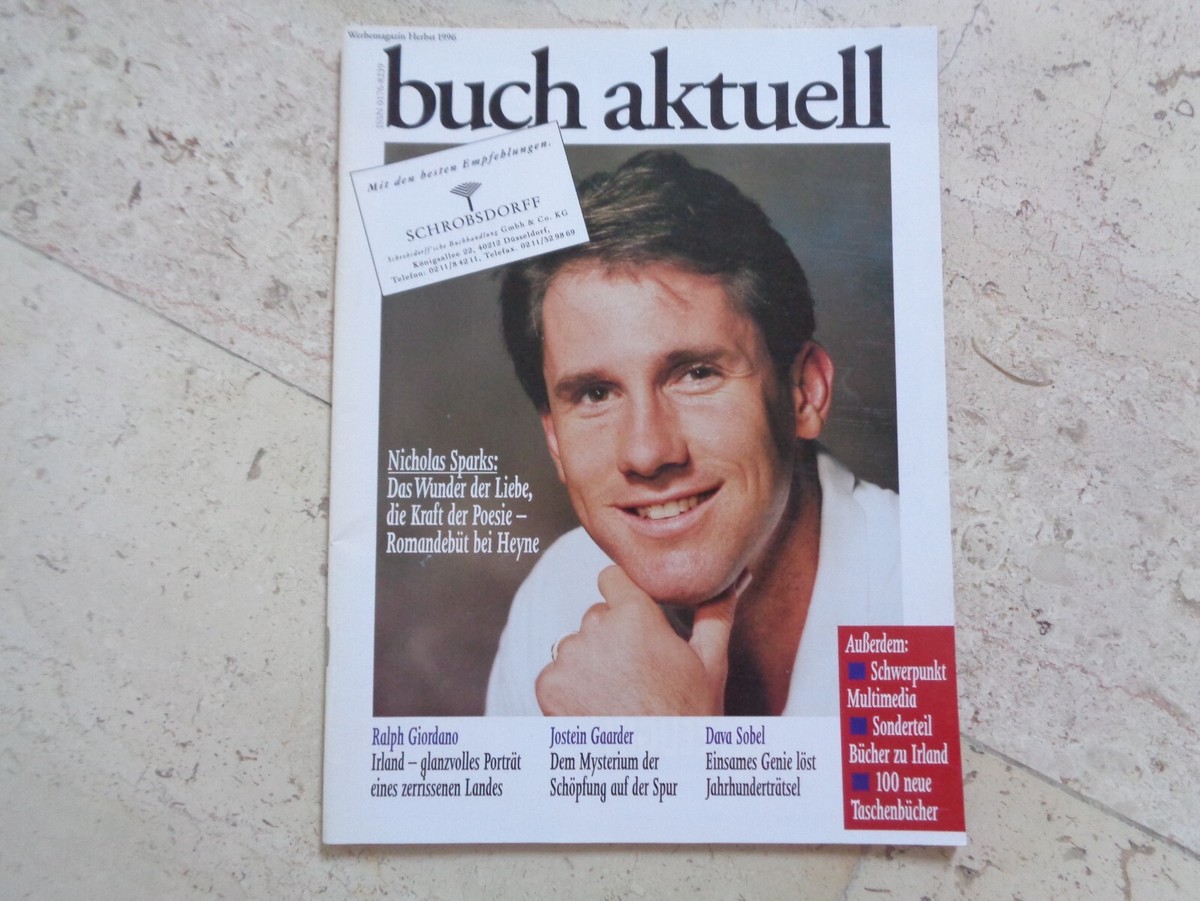 NICHOLAS SPARKS rare import BUCH AKTUELL 1996 cover magazine | eBay