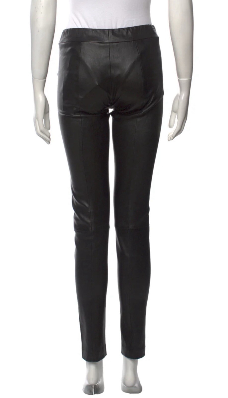 FILA The Row Pantaloni da moto in pelle di agnello nera con gambe skinny S $1990