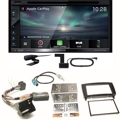 Kenwood DNX-5190DABS Navi Carplay DAB+ Einbauset für Mercedes CLK W209 Facelift