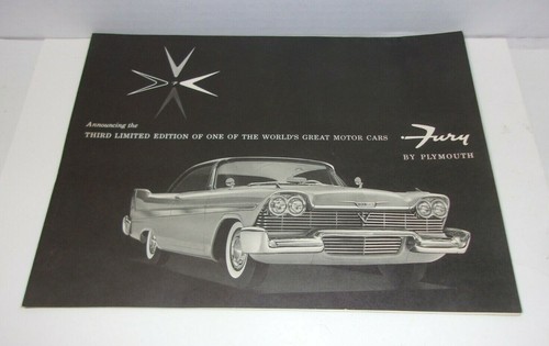 VINTAGE PLYMOUTH FURY Automobile Car Advertising Sales Pamphlet Booklet
