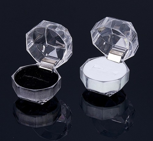 6er Pack Ring Etui Box Hochzeit Ringschachtel Ringschatulle Acryl Geschenkbox - Bild 5 von 7