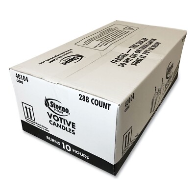 Votive Candles STERNO 288 PACK CASE 10 Hour White Candle Table Votive Unscented