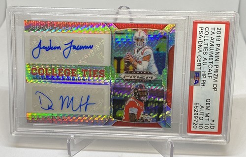 2019 PRIZM DP Coll Jordan Ta’amu DK Metcalf Hyper #10/20 RC PSA 10 AUTO 10 POP 1