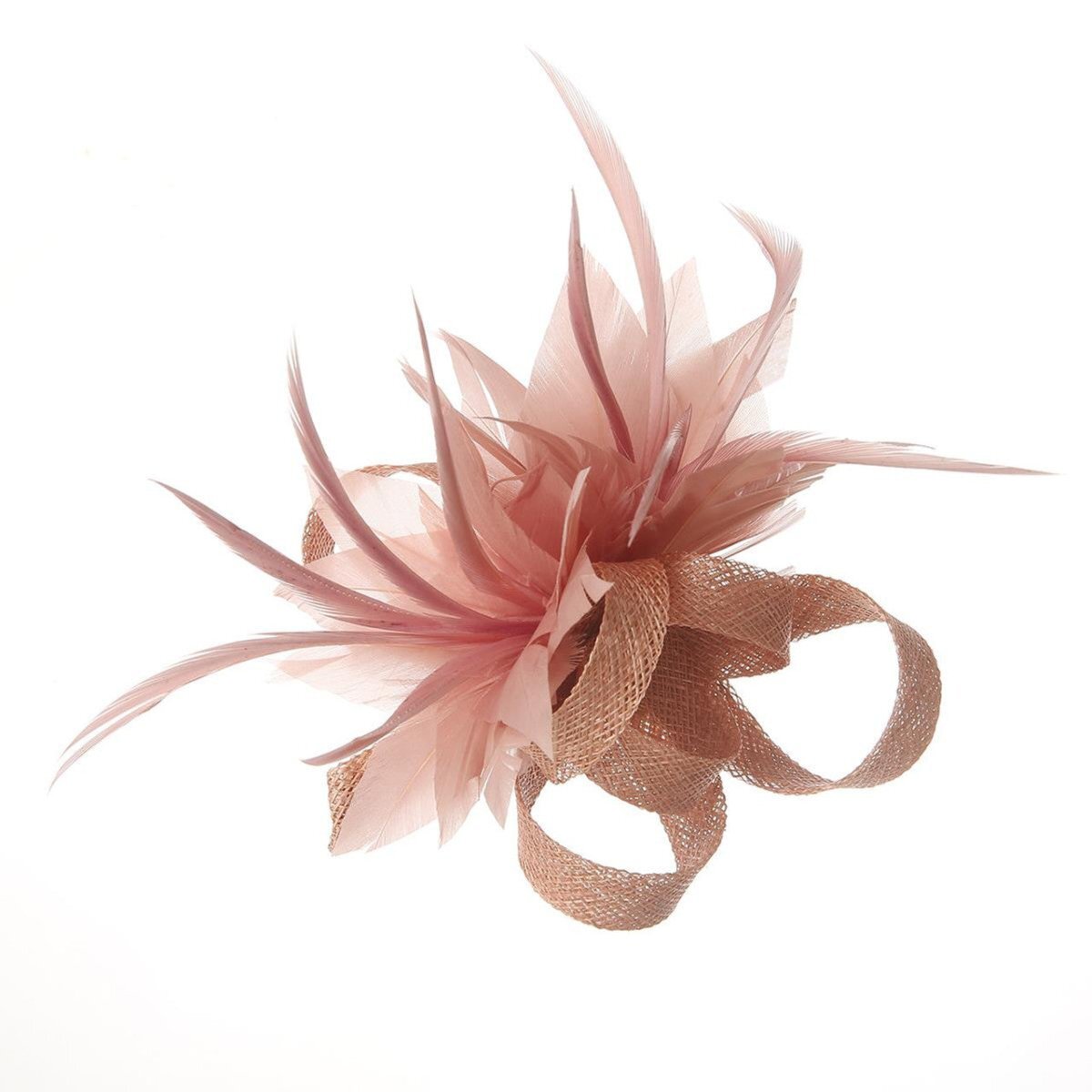 Dusky Pink Feather Slide Hair Clip