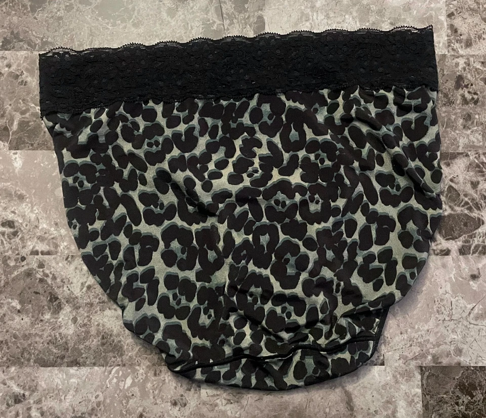 NUEVO CON ETIQUETAS BRAGAS DE BIKINI JOCKEY M NEGRO VERDE LEOPARDO MICROFIBRA ENCAJE ELÁSTICO RARAS Foto 4 de 4