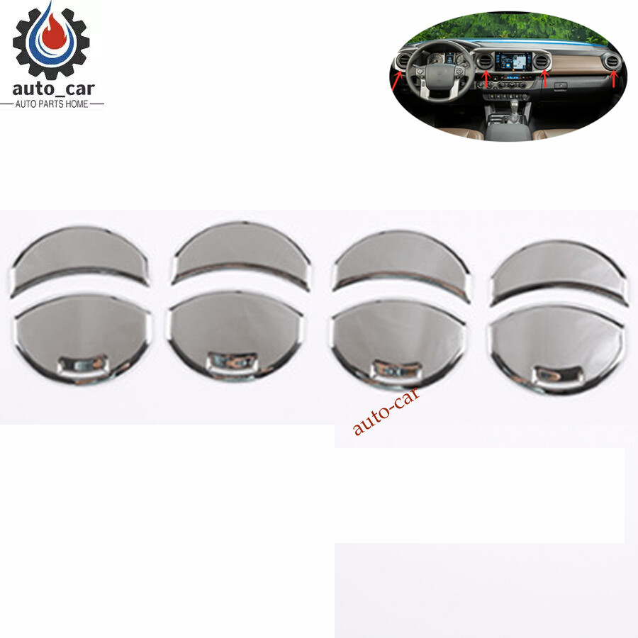 Dashboard Air Vent Cover Trim ABS Chrome 8pcs For Toyota Tacoma 2016-2022 Car
