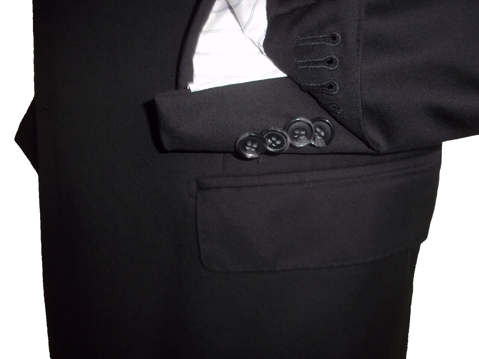 ( Suitsupply Napoli solid black 2button side vent… - image 5