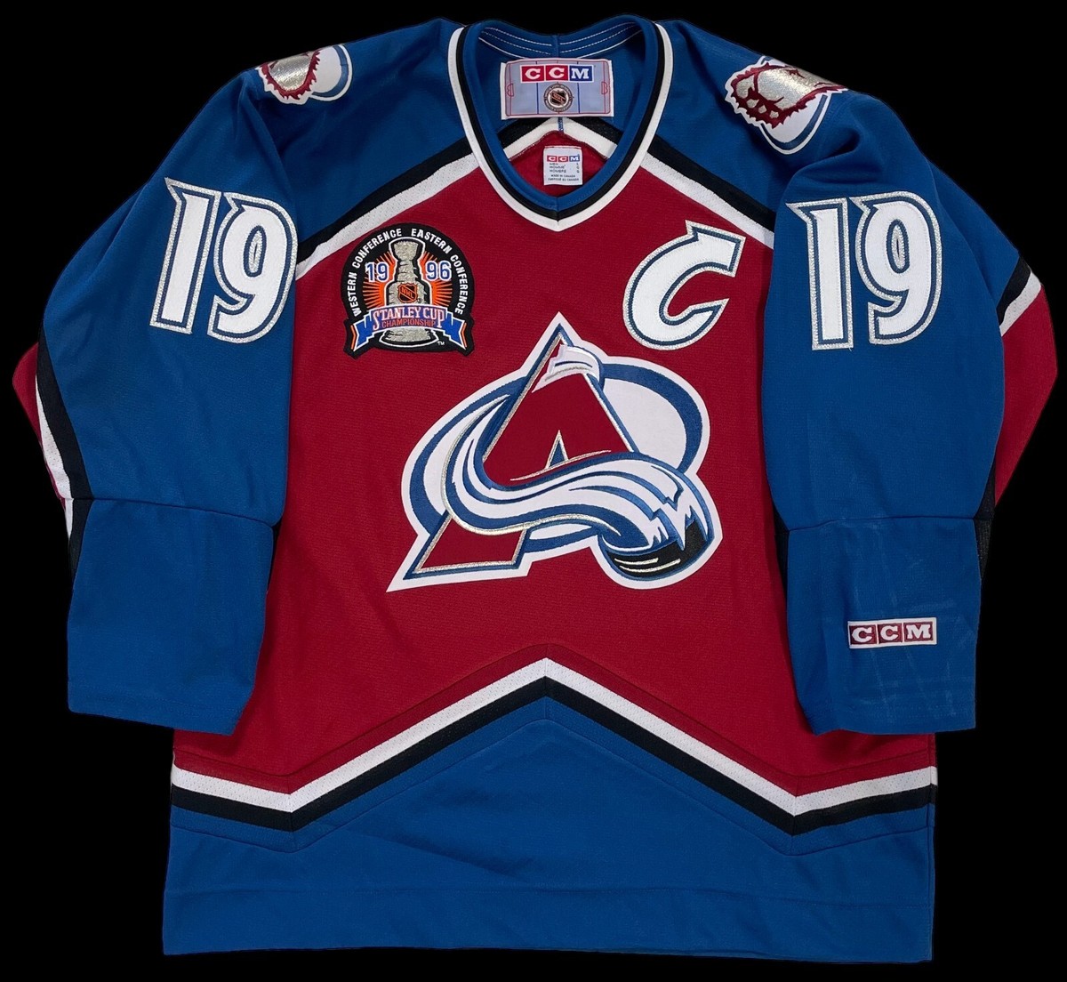 JOE SAKIC COLORADO AVALANCHE 1996 STANLEY CUP CCM JERSEY LARGE | eBay