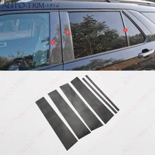 6Pcs PVC Carbon Fiber Pillar Post Cover Door Trim For Ford Explorer 2020-2023
