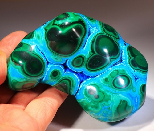 Crisocolla Vivace Top 4,25" con Malachite, Eterogenite, Congo! CR132 - Foto 1 di 6