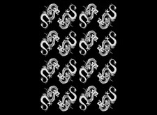 Chinese Dragon 1.25 Inch White Fused Glass Decals