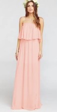 Show Me Your Mumu Hacienda/Off Shoulder  Maxi Dress Frosty Pink Crisp Size Small