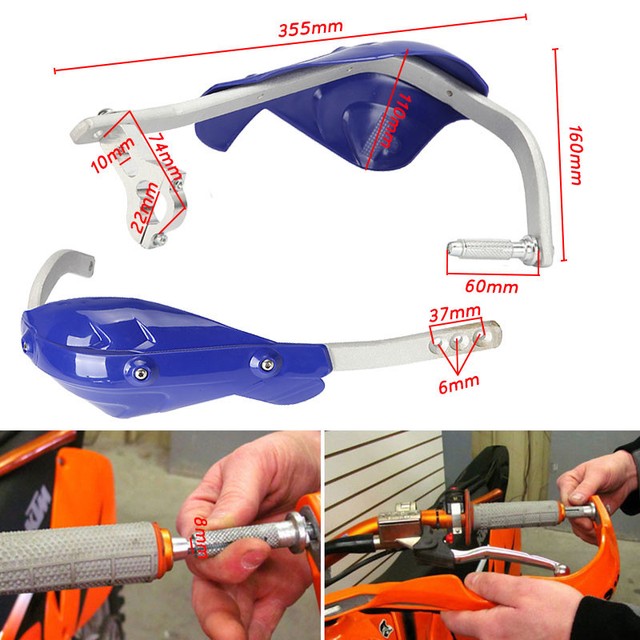 Blue 7/8" Motorcycle Hand Guards For Kawasaki KL KLR 250 Super Sherpa